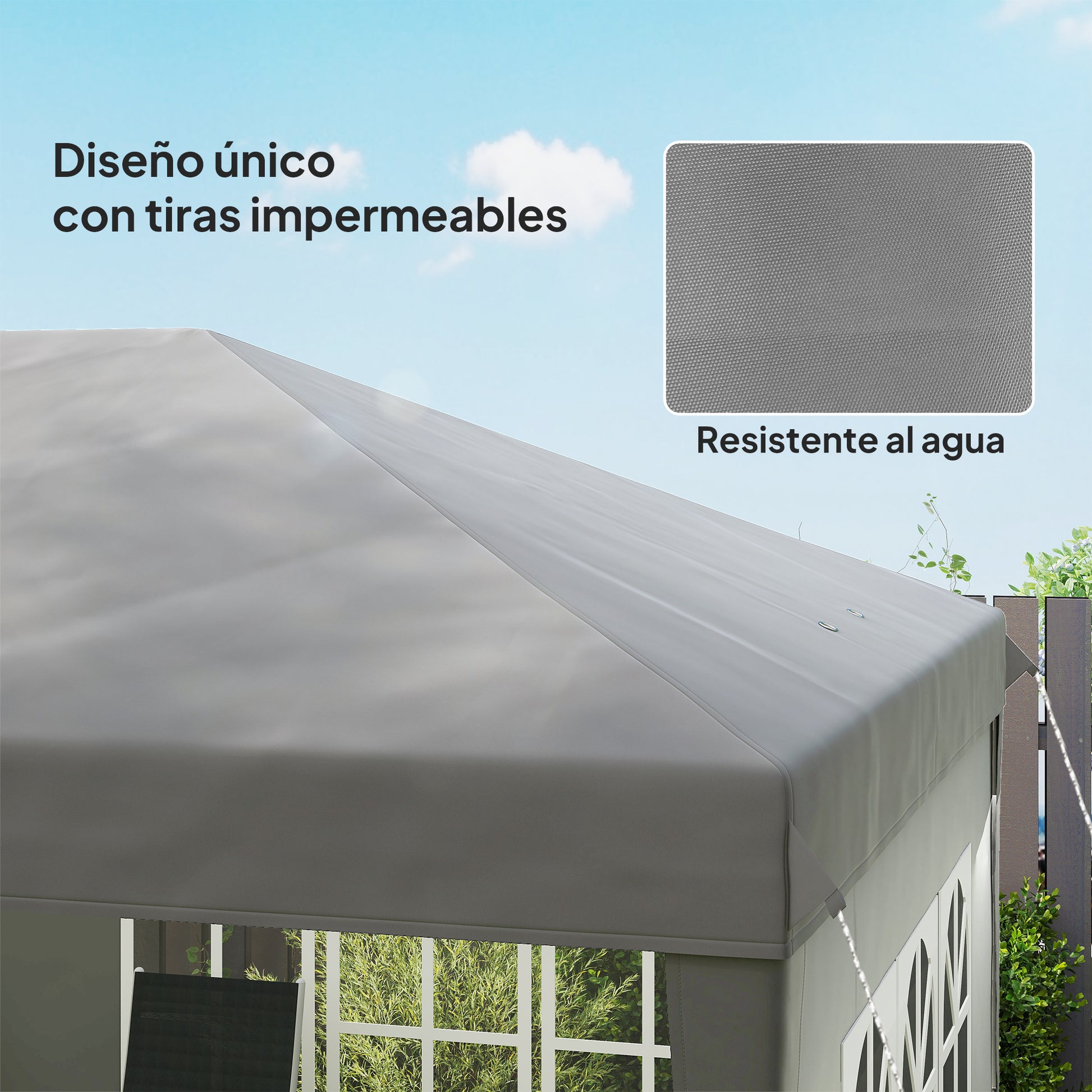 Outsunny Carpa Plegable 6x3 m, Pop-up, con 4 Laterales Desmontables, Cenador de Jardín con 4 Ventanas Visibles y Bolsa de Transporte, Impermeable, Anti-UV, Gazebo para Camping, Fiestas, Exterior, Gris