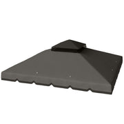 Outsunny Techo de Repuesto para Cenador, 3x3 m, Cubierta de Repuesto con Techo Doble, 8 Orificios de Drenaje y Protección UPF 30+, SOLO Toldo de Recambio para Pabellón Gazebo, Gris Claro