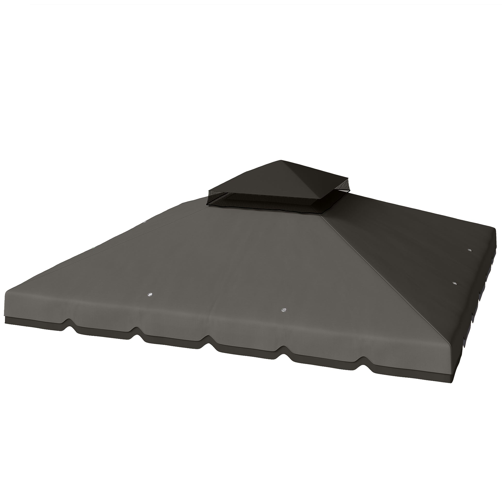 Outsunny Techo de Repuesto para Cenador, 3x3 m, Cubierta de Repuesto con Techo Doble, 8 Orificios de Drenaje y Protección UPF 30+, SOLO Toldo de Recambio para Pabellón Gazebo, Gris Claro