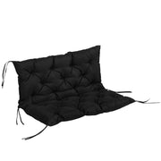 Outsunny Cojín para Banco con Respaldo Cojín de Palet de 2 Plazas Cojín de Columpio Cojín de Jardín con 6 Cordones de Fijación 100x98x8 cm Negro