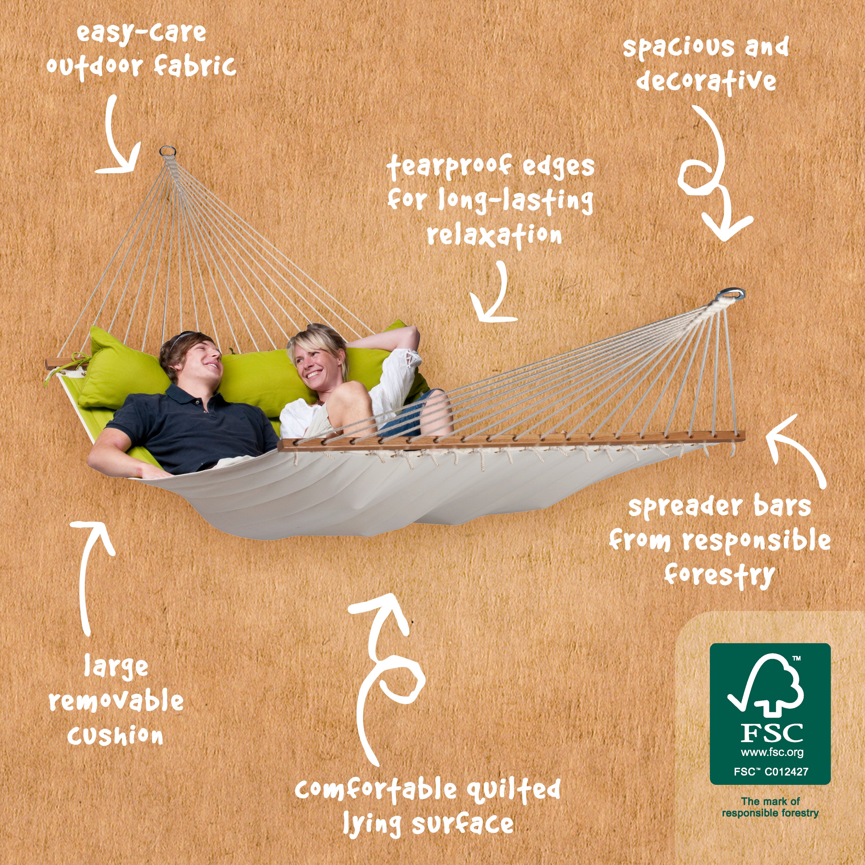 Hamaca con barra kingsize Alabama (Avocado)