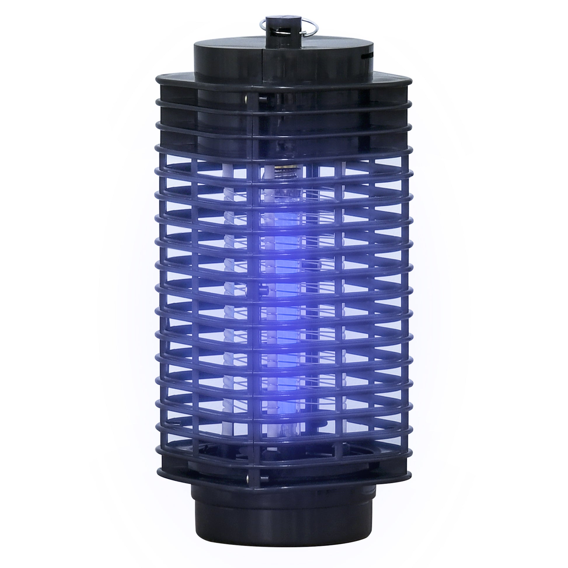 Outsunny Lámpara Antimosquitos Eléctrico 3W Mata Mosquitos Eléctrico Matamoscas Interior UV Efecto 30 m² para Jardín Terraza Patio 11x11x26 cm Negro
