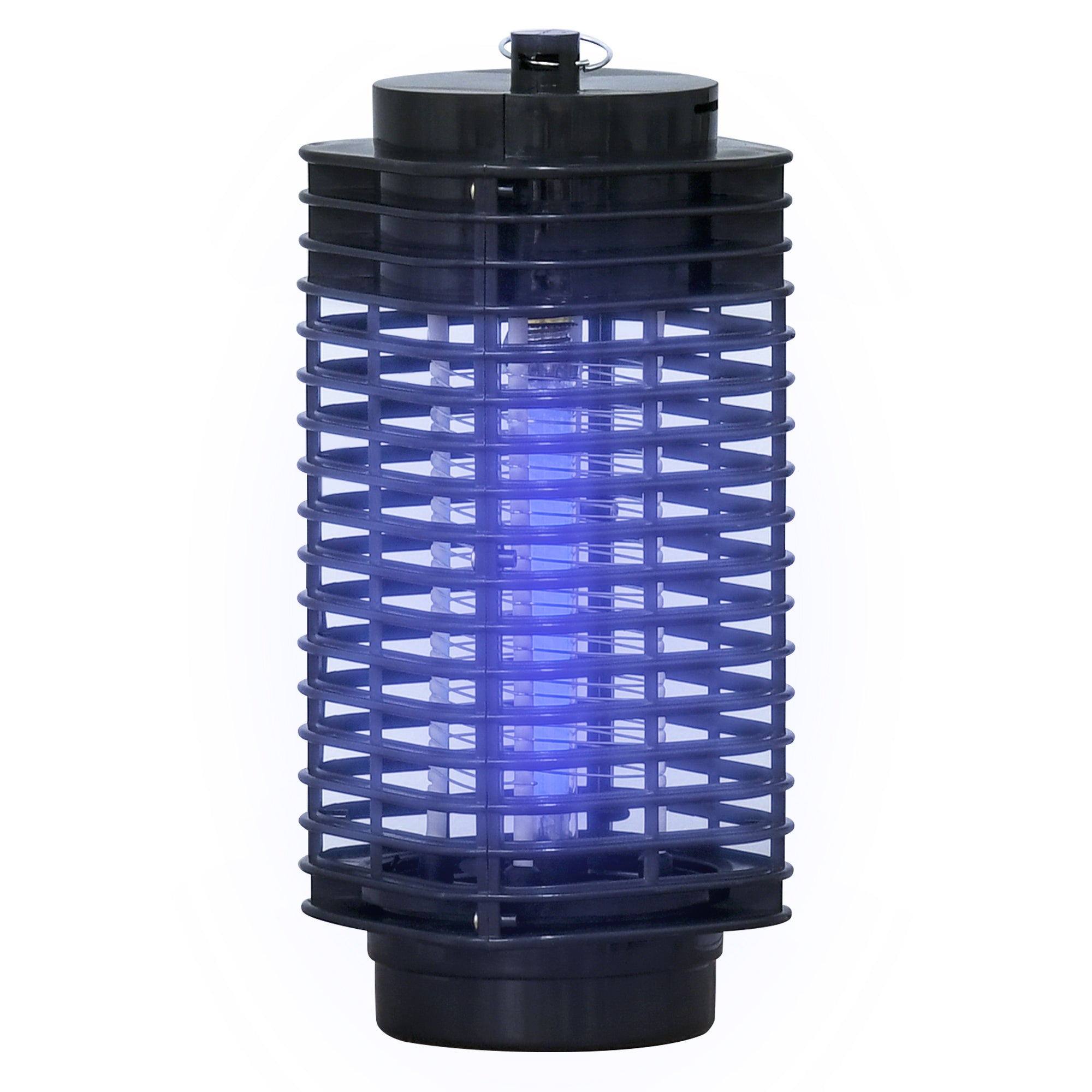 Outsunny Lámpara Antimosquitos Eléctrico 3W Mata Mosquitos Eléctrico Matamoscas Interior UV Efecto 30 m² para Jardín Terraza Patio 11x11x26 cm Negro
