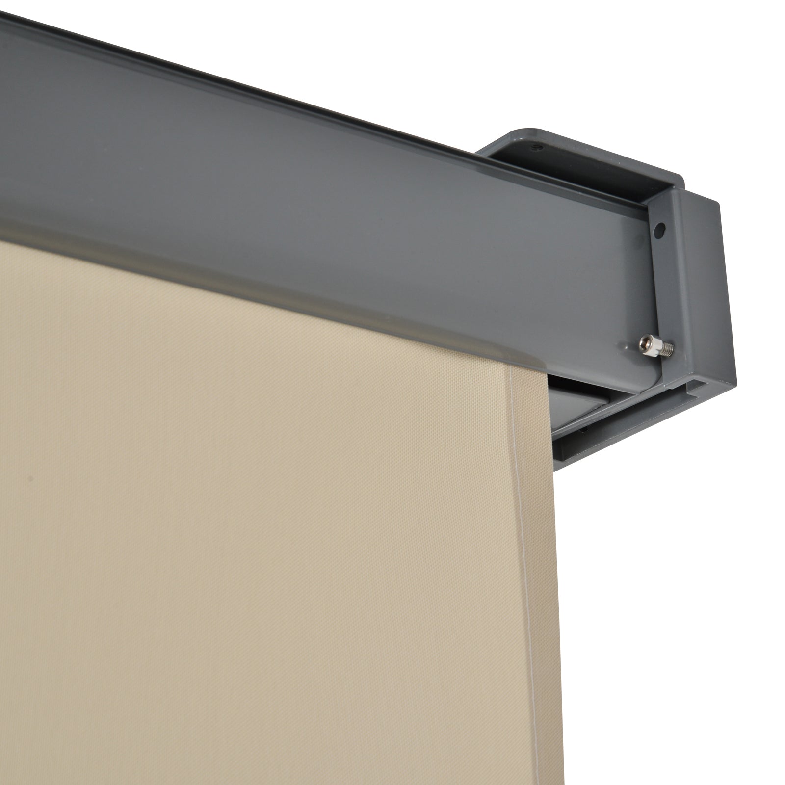 Toldo para Balcón Doble Posición Colocación en Techo o Pared Función Vertical y Horizontal con Tirador para Sombra y Privacidad 160x250 cm Beige