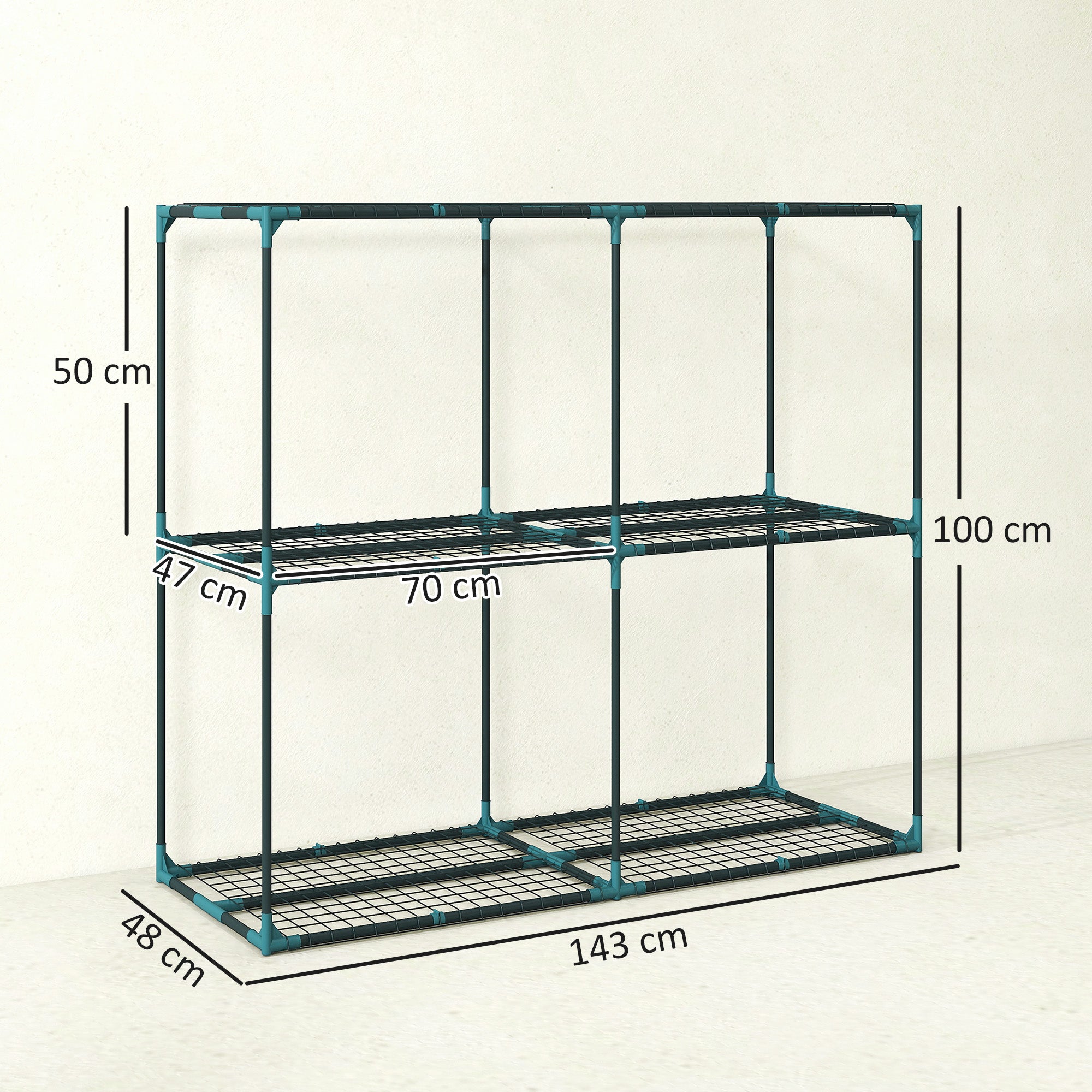 Outsunny Soporte para Plantas de 3 Niveles para Interior y Exterior, Estantería para Plantas de Acero, Resistente y Estable, Estante para Macetas, Patio, Jardín, Balcón, Verde Oscuro