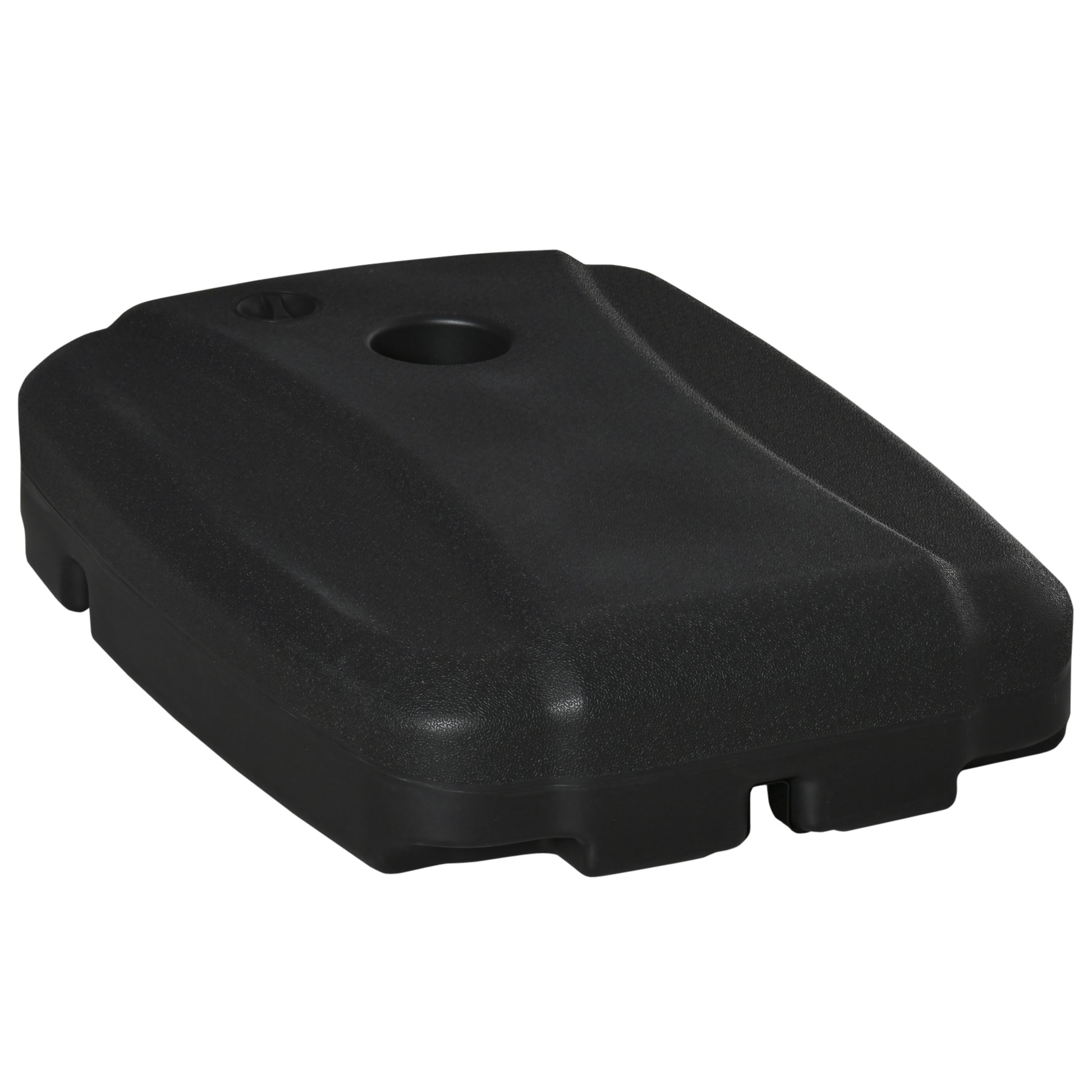Outsunny Base de Sombrilla con 2 Ruedas Rellenable de Agua 80 kg Arena 90 kg o Mixto 100 kg Soporte de Parasol para Base Cruzada para Jardín Patio Terraza 80x60x20 cm Negro
