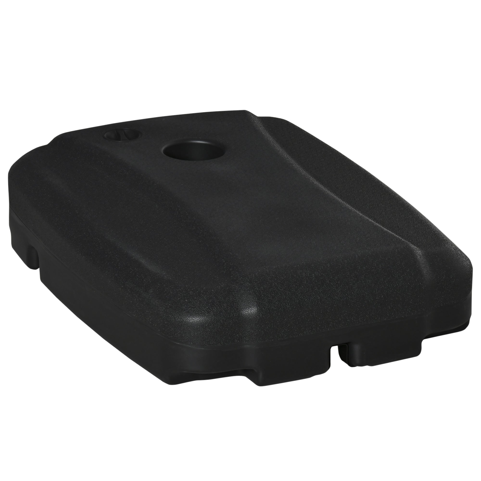 Outsunny Base de Sombrilla con 2 Ruedas Rellenable de Agua 80 kg Arena 90 kg o Mixto 100 kg Soporte de Parasol para Base Cruzada para Jardín Patio Terraza 80x60x20 cm Negro