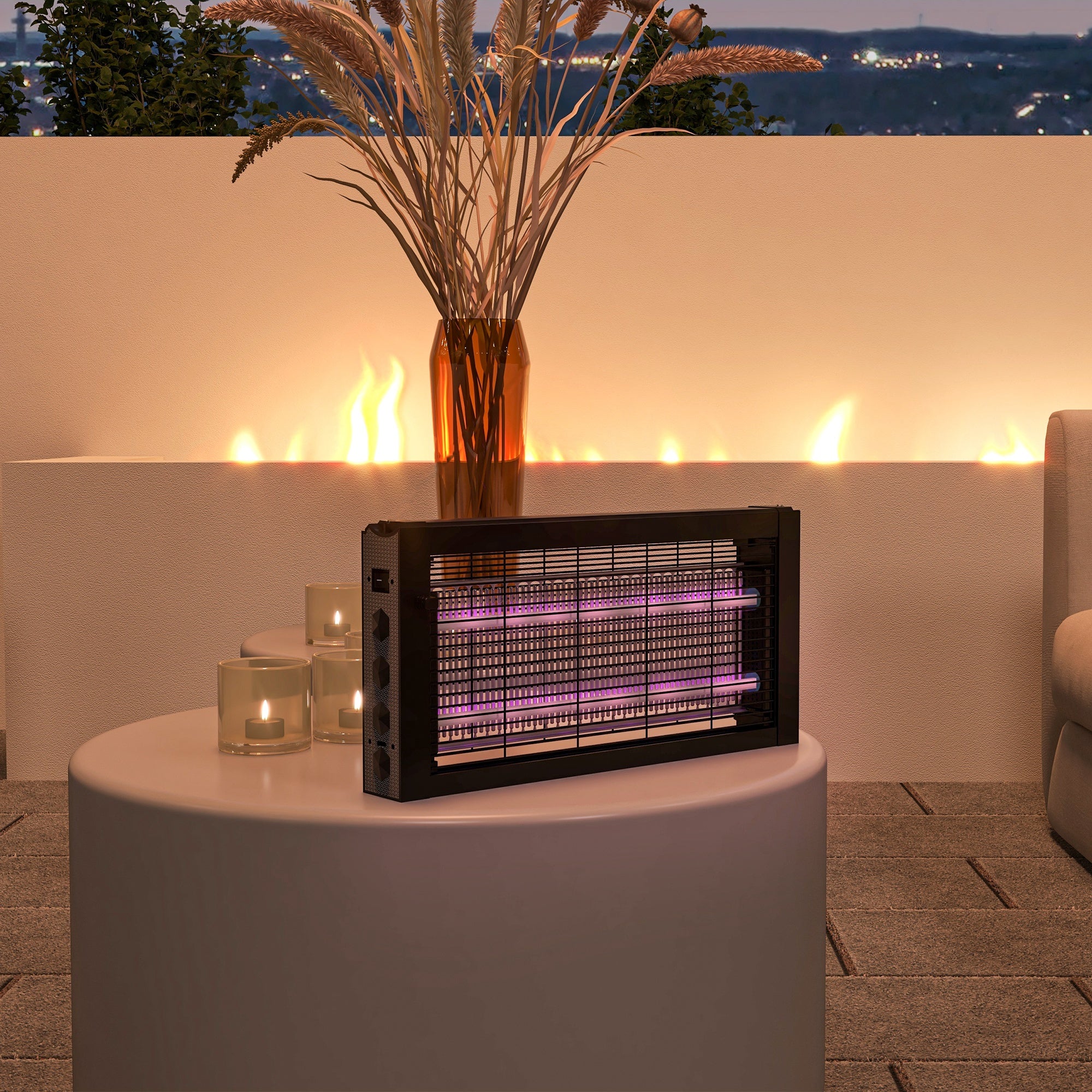 HOMCOM Lámpara Antimosquitos con Luces LED Mata Mosquitos Eléctrico Efecto 60 m² para Interior Dispositivo de Suspensión o Independiente 49x6x25 cm Negro
