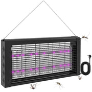 HOMCOM Lámpara Antimosquitos con Luces LED Mata Mosquitos Eléctrico Efecto 60 m² para Interior Dispositivo de Suspensión o Independiente 49x6x25 cm Negro