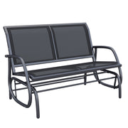 Outsunny Banco Balancín tipo Silla Oscilante de Jardín o Patio con 2 Plazas 120x70x85 cm Metal y Tela Texteline