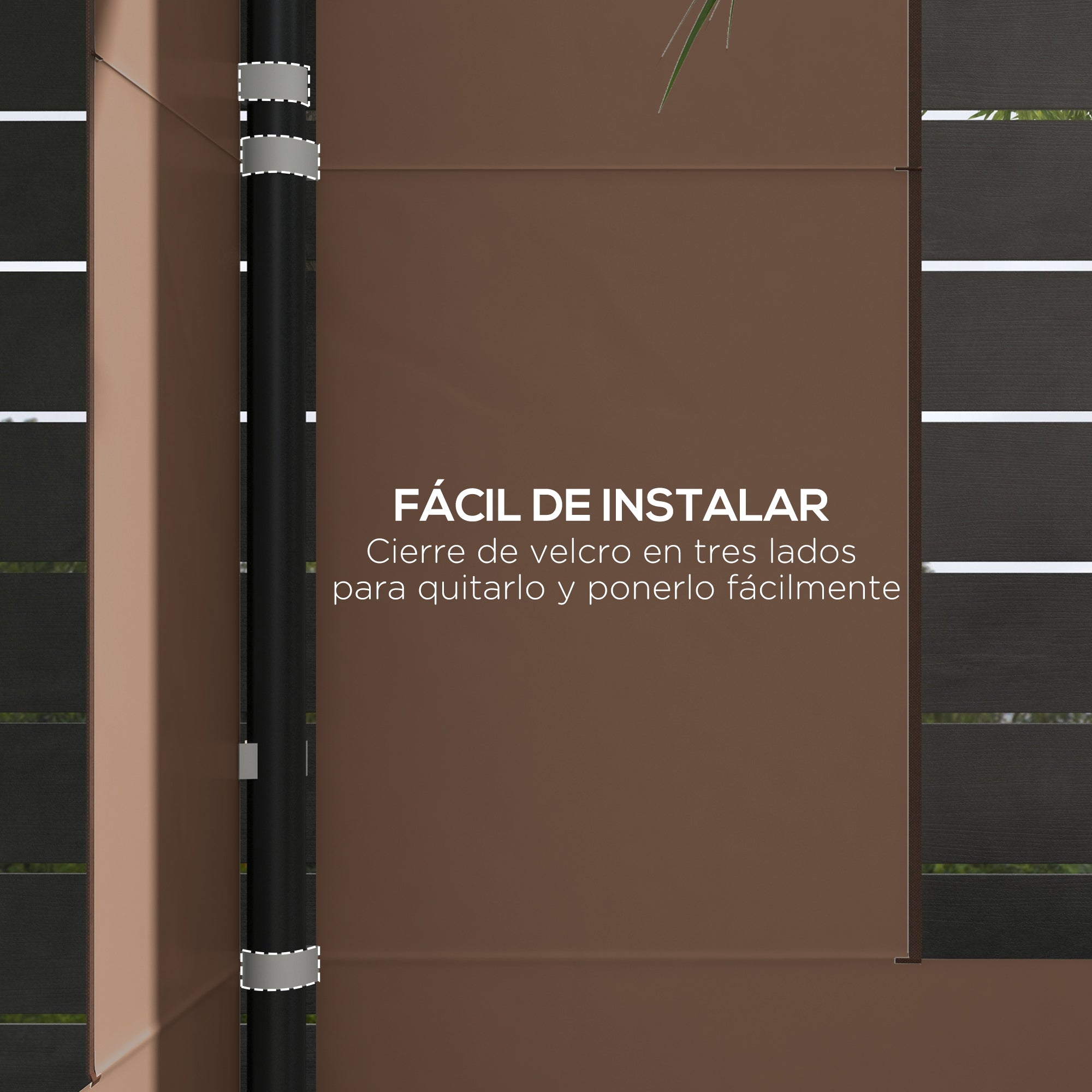 Outsunny Paredes Laterales para Carpa de 4 Paneles 295x195 cm Paredes Laterales de Repuesto de Tela Oxford con Ventana para Carpas de 6x3 m 3x3 m Marrón