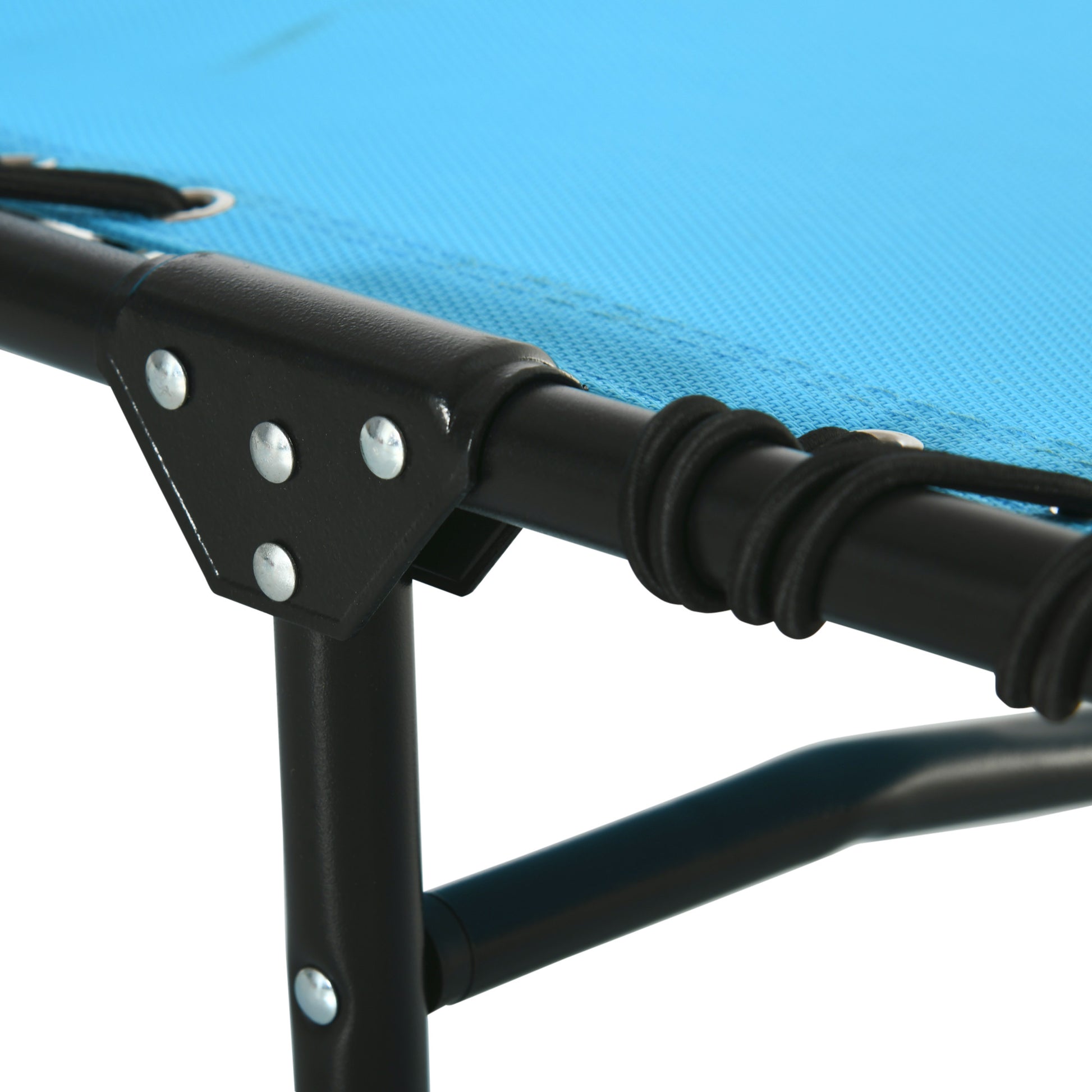 Outsunny Set de 2 Tumbonas Plegables Tumbonas Jardín Exterior con Respaldo Ajustable en 4 Posiciones Sistema de Cordones Marco Acero para Exterior 197x58x30 cm Azul Claro