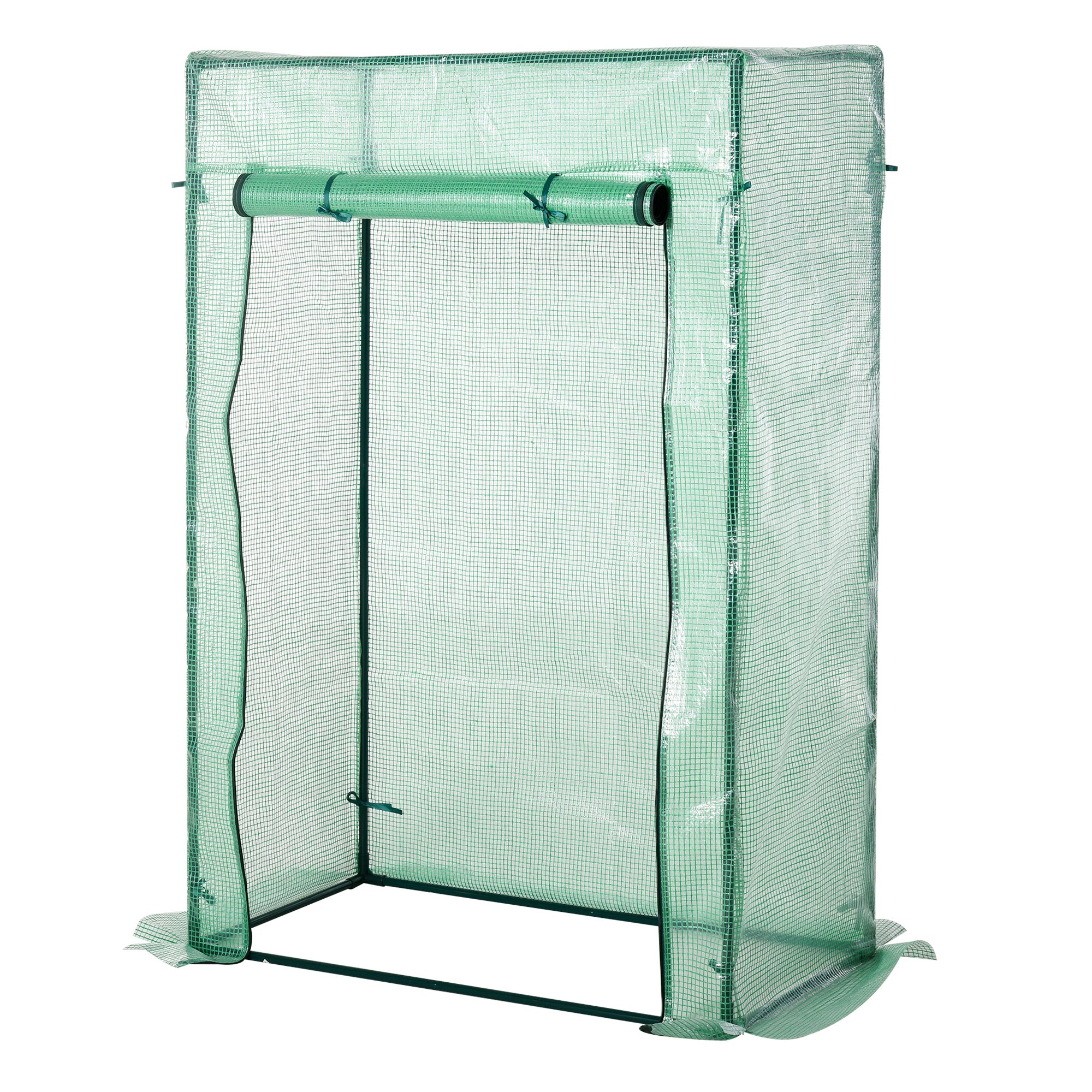 Outsunny Invernadero con Puerta Enrollable y Estructura de Acero Invernadero de Jardín Terraza Patio para Cultivo de Plantas 100x50x150 cm Verde
