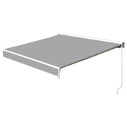 Outsunny Toldo Retráctil de Pared 250x200 cm Automática y Manual con Manivela y Mando a Distancia Luces LED Ajustable en Ángulo para Exterior Balcón Jardín Terraza Aluminio Gris