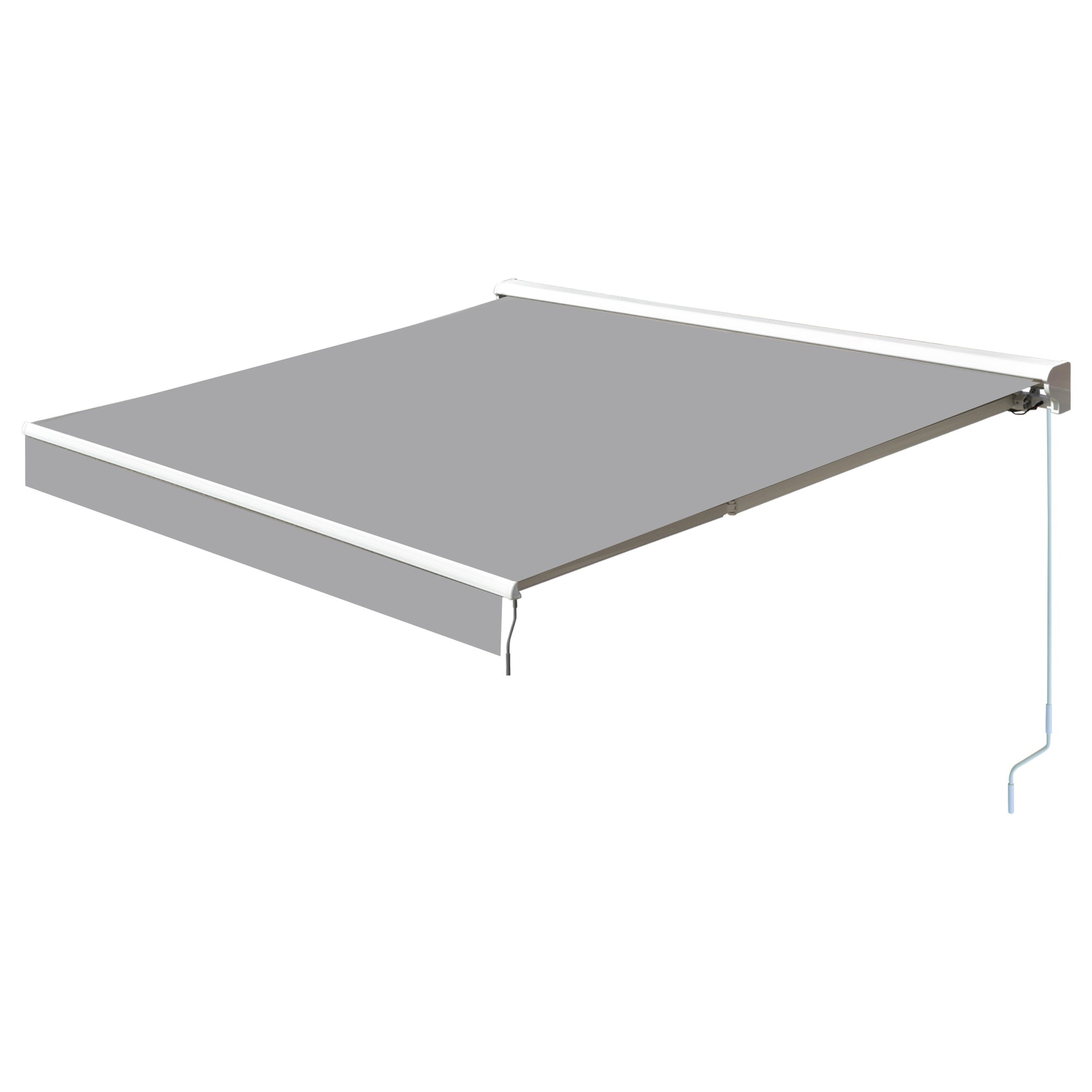 Outsunny Toldo Retráctil de Pared 250x200 cm Automática y Manual con Manivela y Mando a Distancia Luces LED Ajustable en Ángulo para Exterior Balcón Jardín Terraza Aluminio Gris