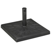 Outsunny Base de Sombrilla de Resina 19 kg Soporte para Parasol Pie de Parasol para Mástil de Ø32/38/48 mm para Jardín Terraza Patio 51x51x32 cm Negro