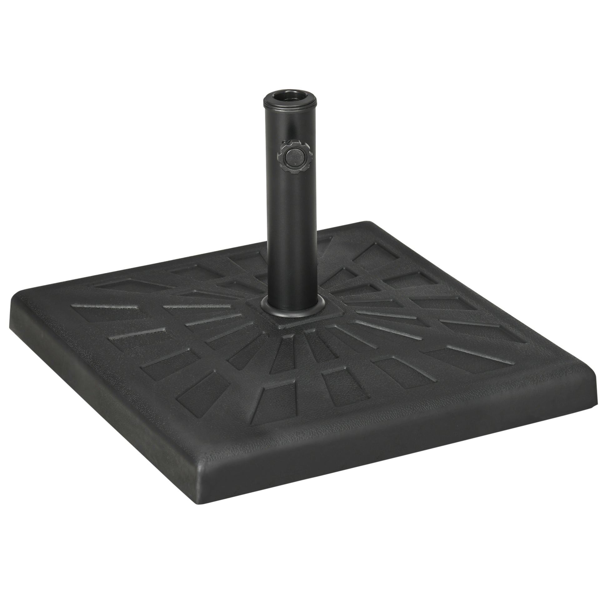 Outsunny Base de Sombrilla de Resina 19 kg Soporte para Parasol Pie de Parasol para Mástil de Ø32/38/48 mm para Jardín Terraza Patio 51x51x32 cm Negro