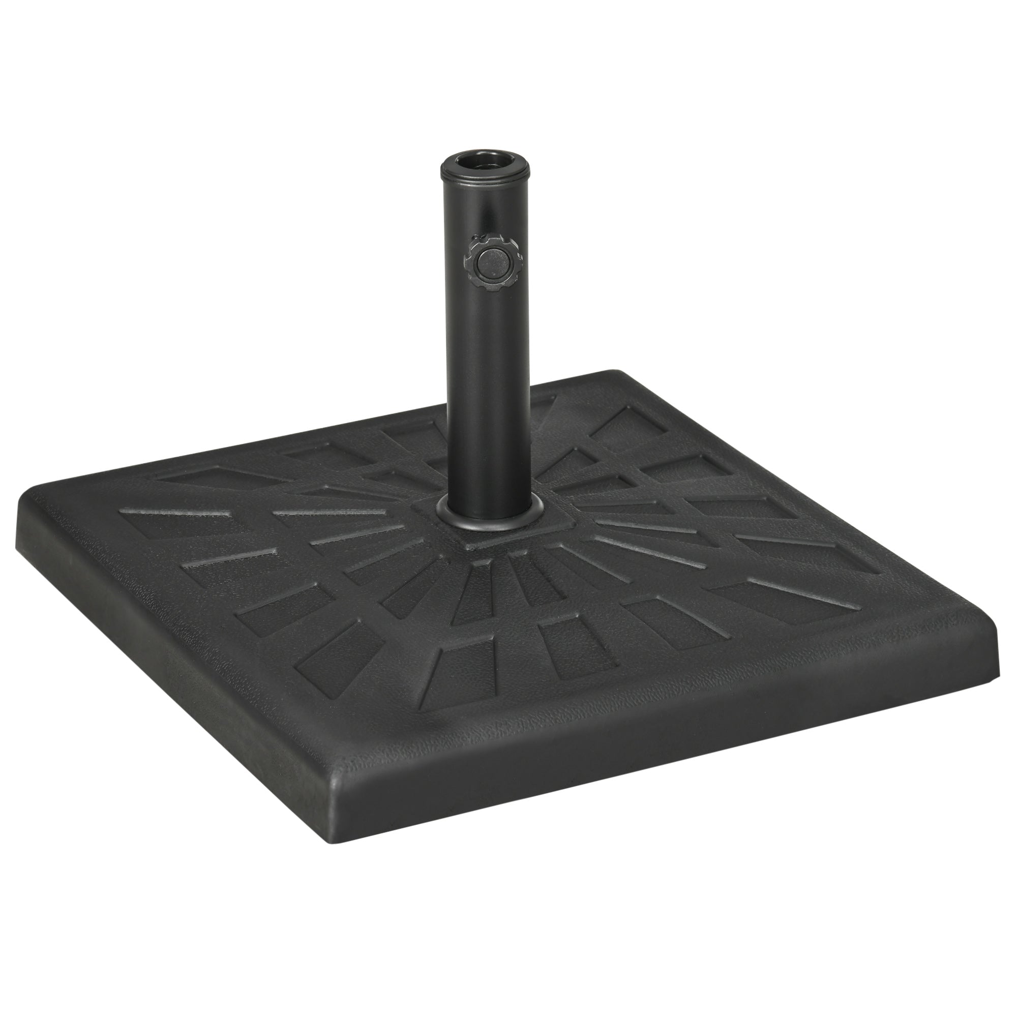 Outsunny Base de Sombrilla de Resina 19 kg Soporte para Parasol Pie de Parasol para Mástil de Ø32/38/48 mm para Jardín Terraza Patio 51x51x32 cm Negro