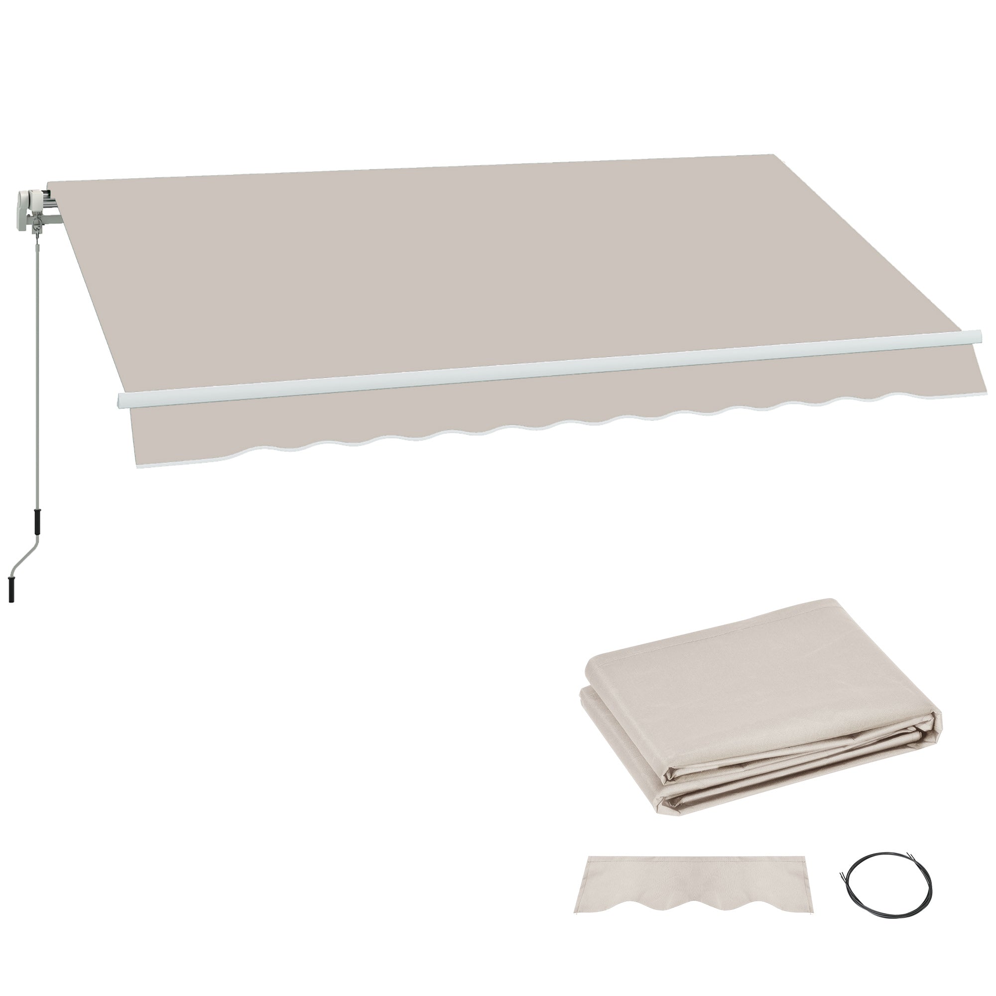 Outsunny Techo de Repuesto para Toldo 2,8x2,5 m Toldo de Lona con Protección UV 50+ Impermeable Tela de Repuesto para Patio Terraza Jardín Crema