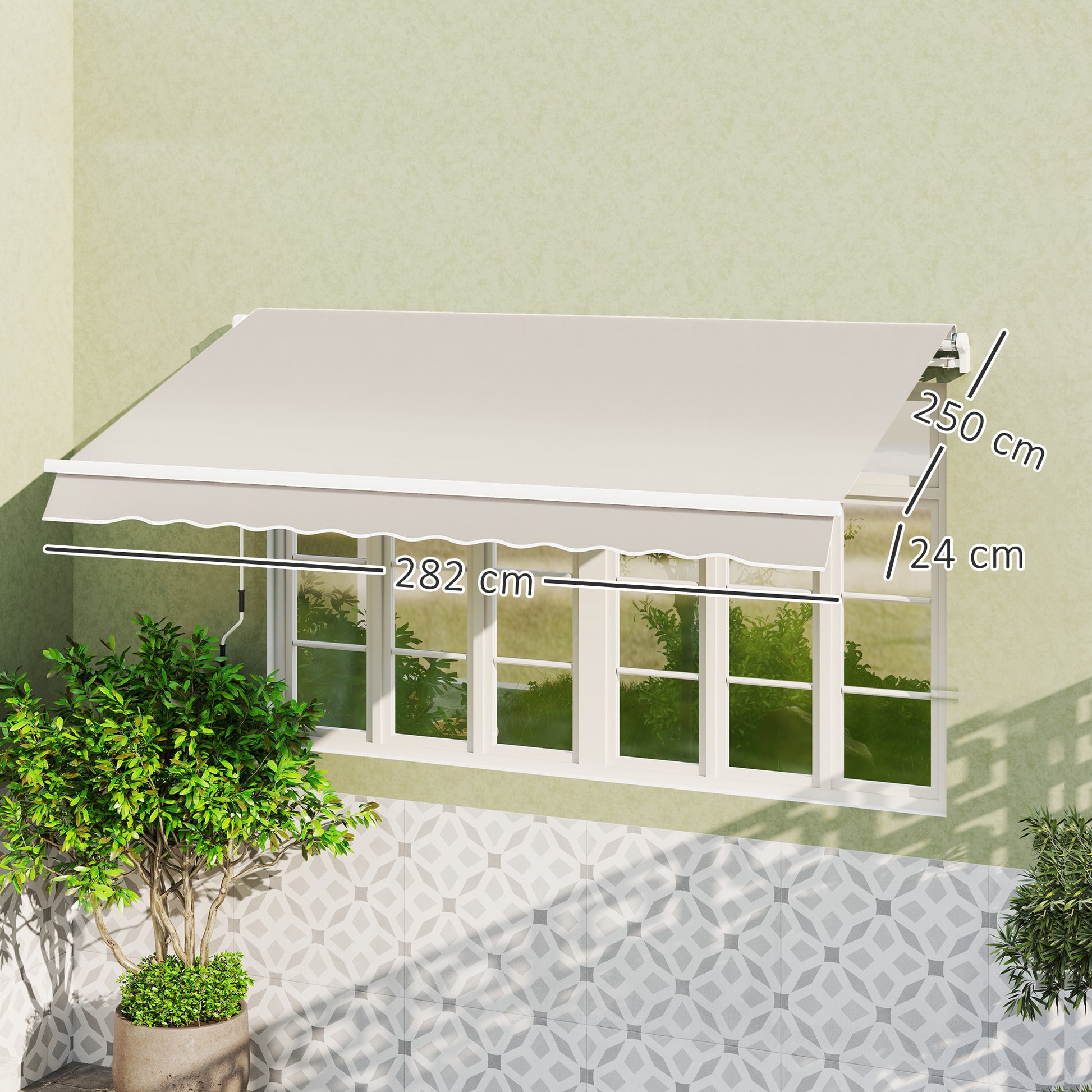 Outsunny Techo de Repuesto para Toldo 2,8x2,5 m Toldo de Lona con Protección UV 50+ Impermeable Tela de Repuesto para Patio Terraza Jardín Crema