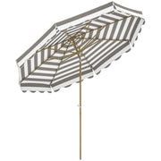 Outsunny Sombrilla Terraza Exterior Ø268 cm Sombrilla de Jardín con Ángulo Inclinable y Manivela Protección UV 50+ Parasol para Patio Terraza Gris y Blanco