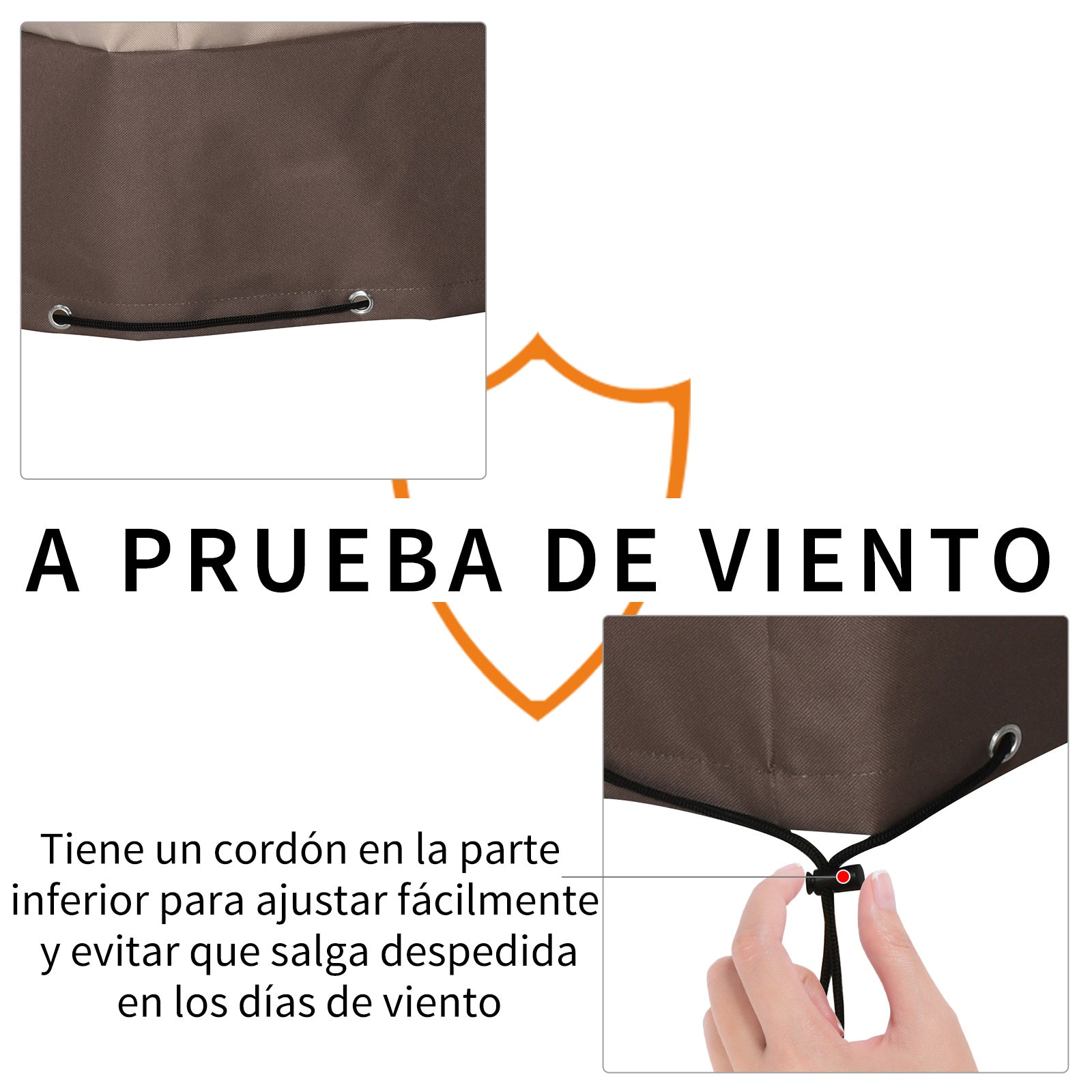 Outsunny Funda para Muebles de Jardín 600D Oxford Protecció contra el Polvo los Rayos UV Cubierta para Mobiliario Exterior 127x72x76 cm para Mesas Sillas Sofás Marrón