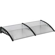 Outsunny Tejadillo de Protección 200x96x27 cm Marquesina Exterior para Puertas y Ventanas contra Sol y Lluvia con Soporte de PP Policarbonato Transparente