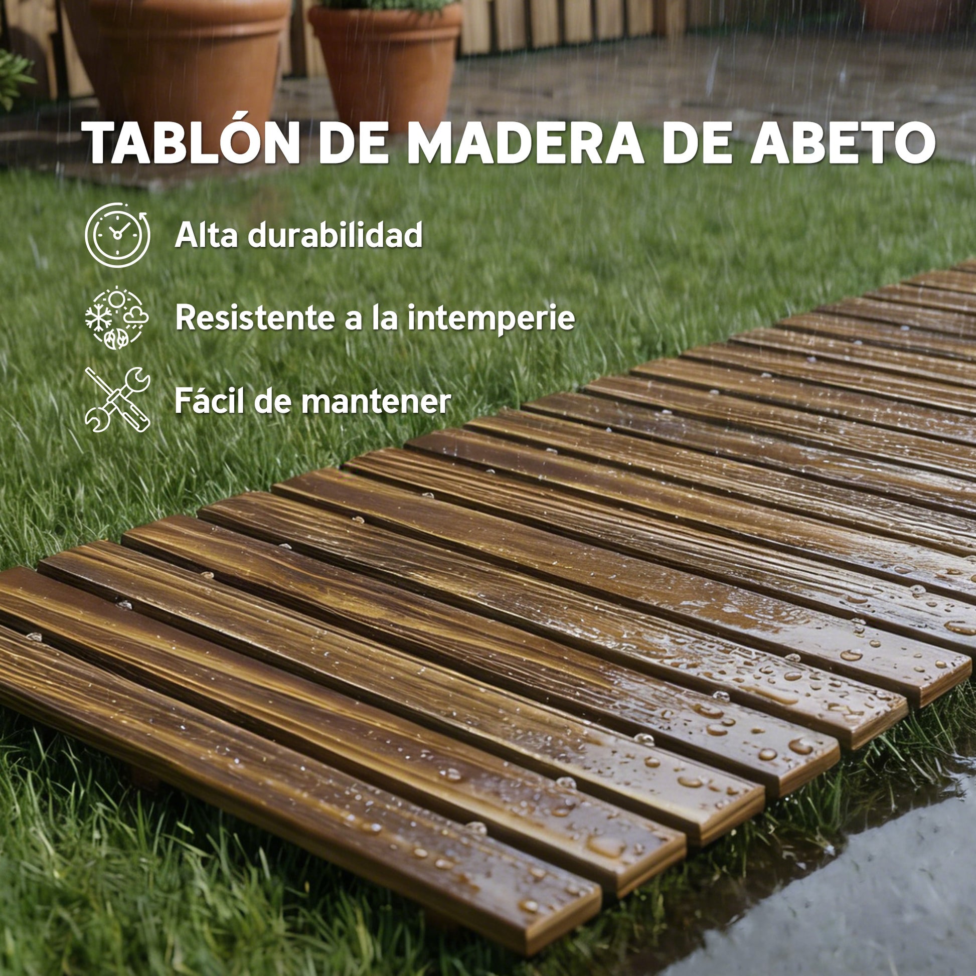 Outsunny Camino de Jardín de Madera 120x38 cm Pasarela Recta Enrollable para Exteriores Resistente a la Intemperie Decorativo de Jardín para Playa Boda Fiesta Carbonizado