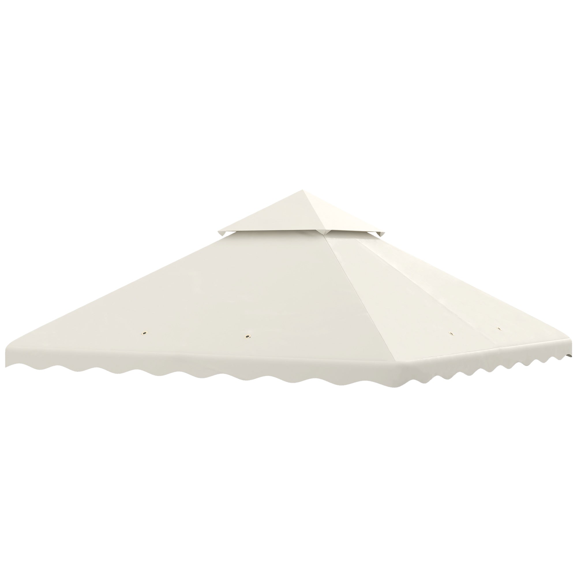 Outsunny Techo de Repuesto para Cenador 3x3 m Cubierta de Repuesto con Techo Doble y 10 Orificios de Drenaje Tela Poliéster para Carpa Pabellón Gazebo Crema