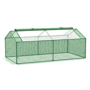 Outsunny Invernadero de Terraza 180x90x70 cm Caseta de Jardín con 2 Ventanas Enrollables Cubierta de PE y Marco de Metal Vivero Casero para Cultivo Plantas Flores Verde