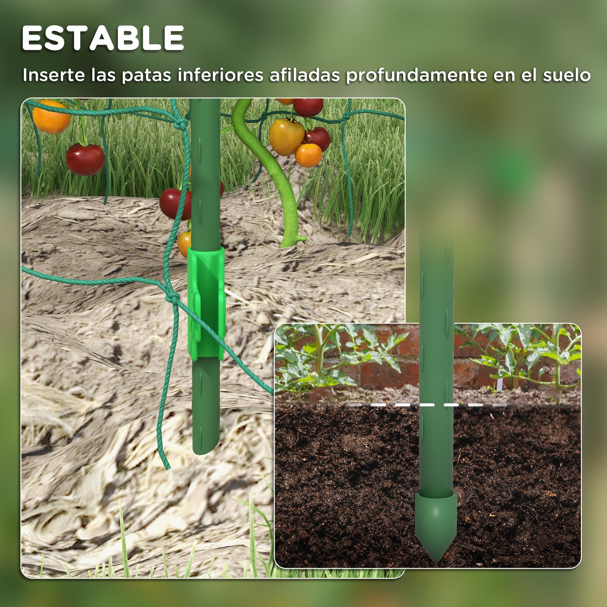 Outsunny Enrejado de Pepino 206 cm, Enrejado de Jardín de Arco para Plantas Trepadoras al Aire Libre, en Forma de U, con Estructura de Acero Recubierta de PE y Red, Soporte para Verduras, Frutas