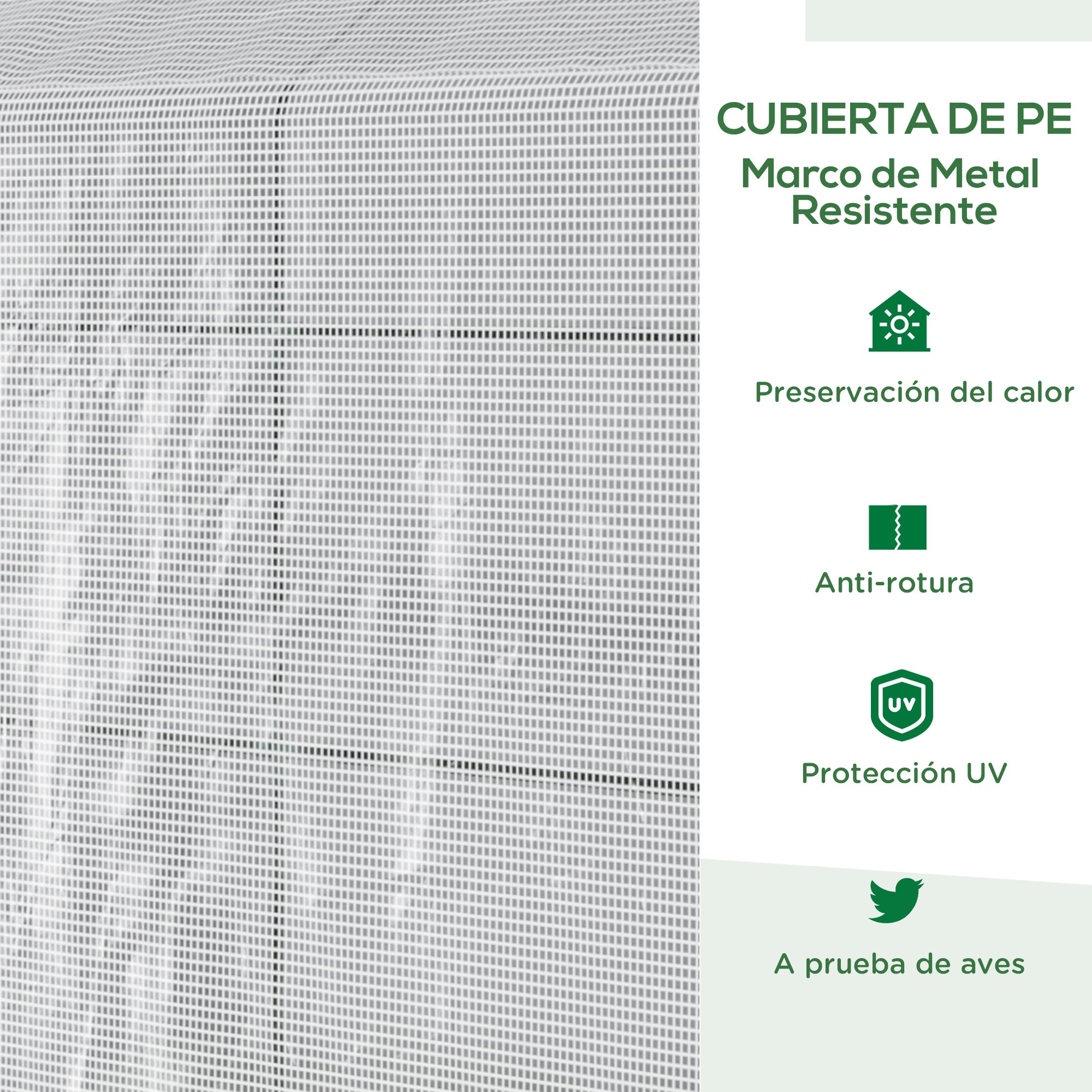 Outsunny Invernadero de Jardín Vivero Casero con 4 Estantes Puerta Enrollable Cubierta de PE 140g/m² y Marco de Acero para Cultivos Plantas Macetas Flores 120x186x190 cm Blanco