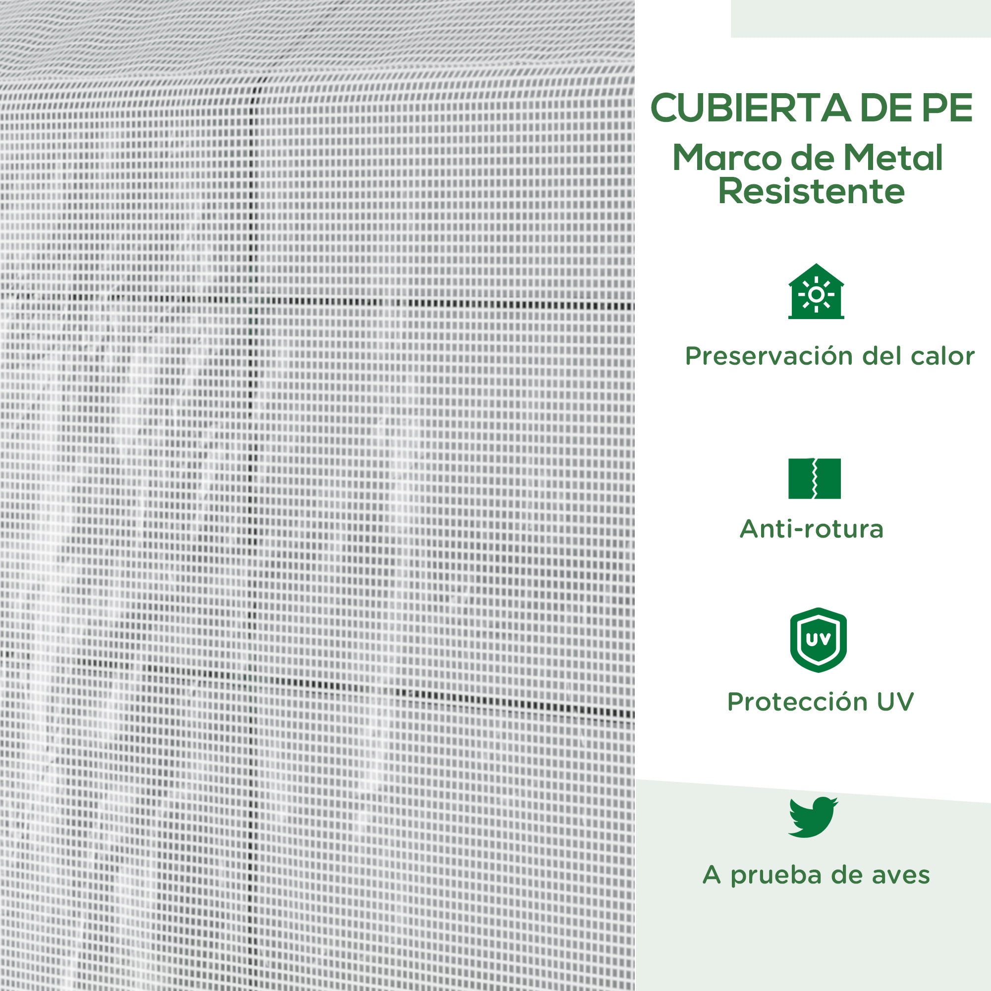 Outsunny Invernadero de Jardín Vivero Casero con 4 Estantes Puerta Enrollable Cubierta de PE 140g/m² y Marco de Acero para Cultivos Plantas Macetas Flores 120x186x190 cm Blanco