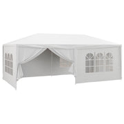 Outsunny Carpa de Jardín 6x3 m Cenador Desmontable de Exterior con 4 Ventanas 2 Puertas con Cremallera 6 Paredes Laterales e Impermeable Pabellón para Terraza Patio Playa Blanco
