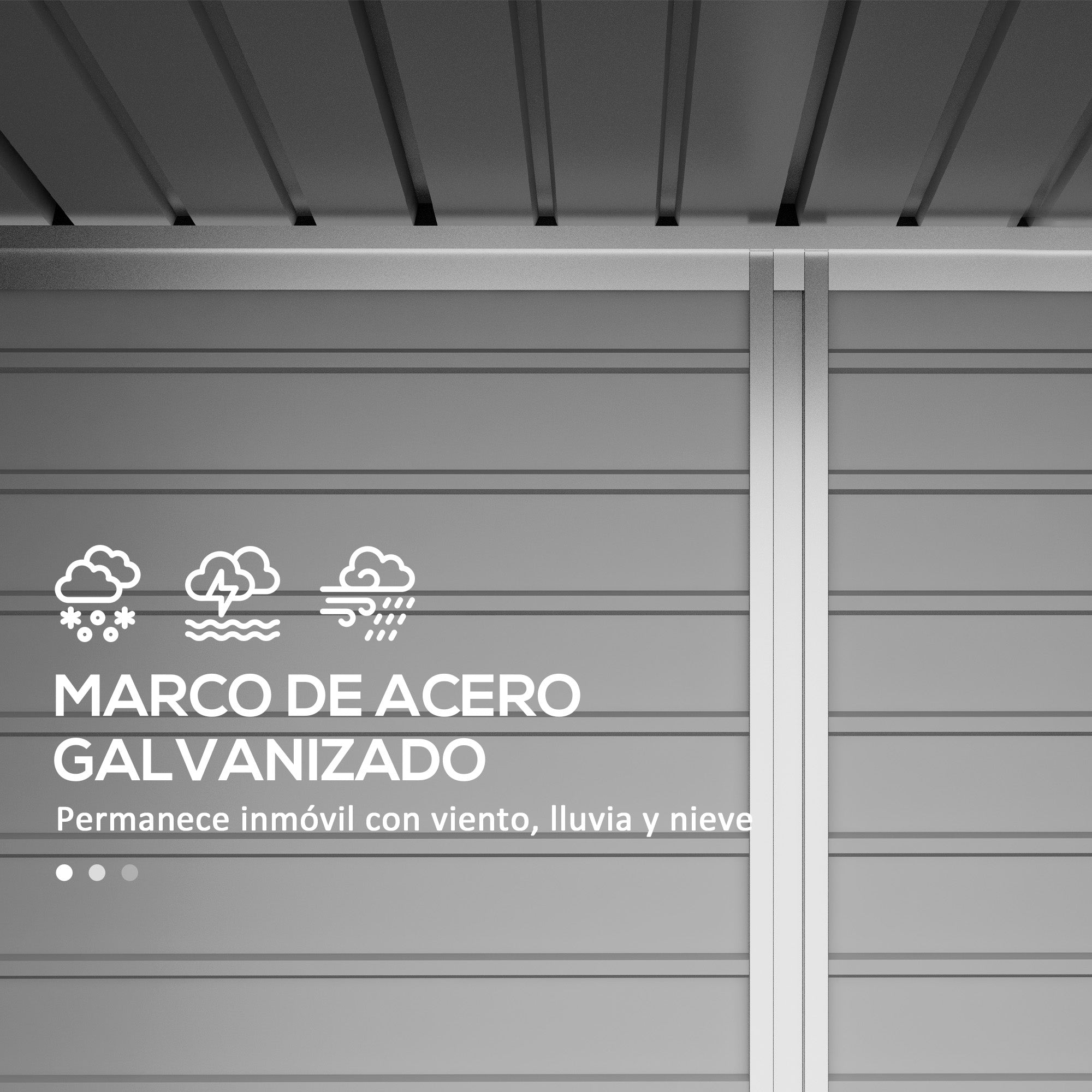 Outsunny Caseta de Jardín Exterior 2,7m² 249x121x183 cm Cobertizo de Jardín Exterior con Doble Puerta 2 Ventilaciones y Pestillo Cobertizo para Terraza Patio Fácil Montar Gris