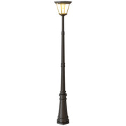 Outsunny Farola Solar Exterior Luz Solar Exterior Jardín de Aluminio y Vidrio con Panel Solar Luces LED Encendido y Apagado Automático Sensor de Movimiento Impermeable IP44 para Terraza 26x24x220 cm