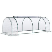 Outsunny Invernadero de Exterior 200x100x80 cm Invernadero de Jardín Tipo Túnel con Marco de Acero y Cubierta de PVC Invernadero Pequeño para Cultivo de Plantas Tomates Transparente