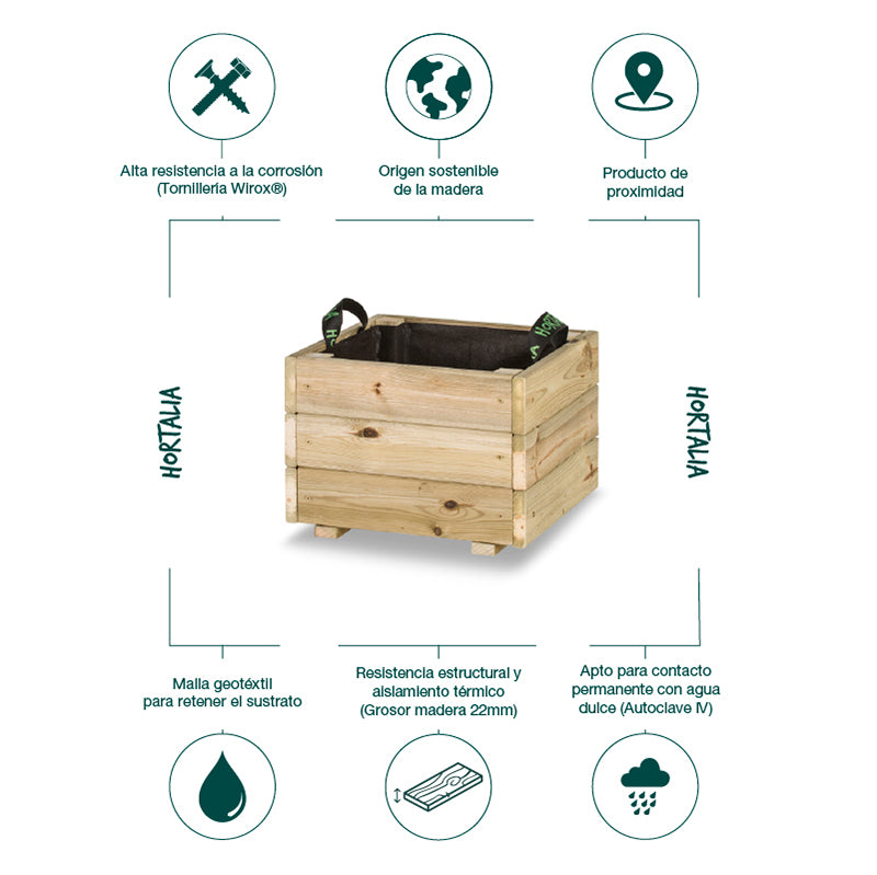 Jardinera PUN KD 40X40X30