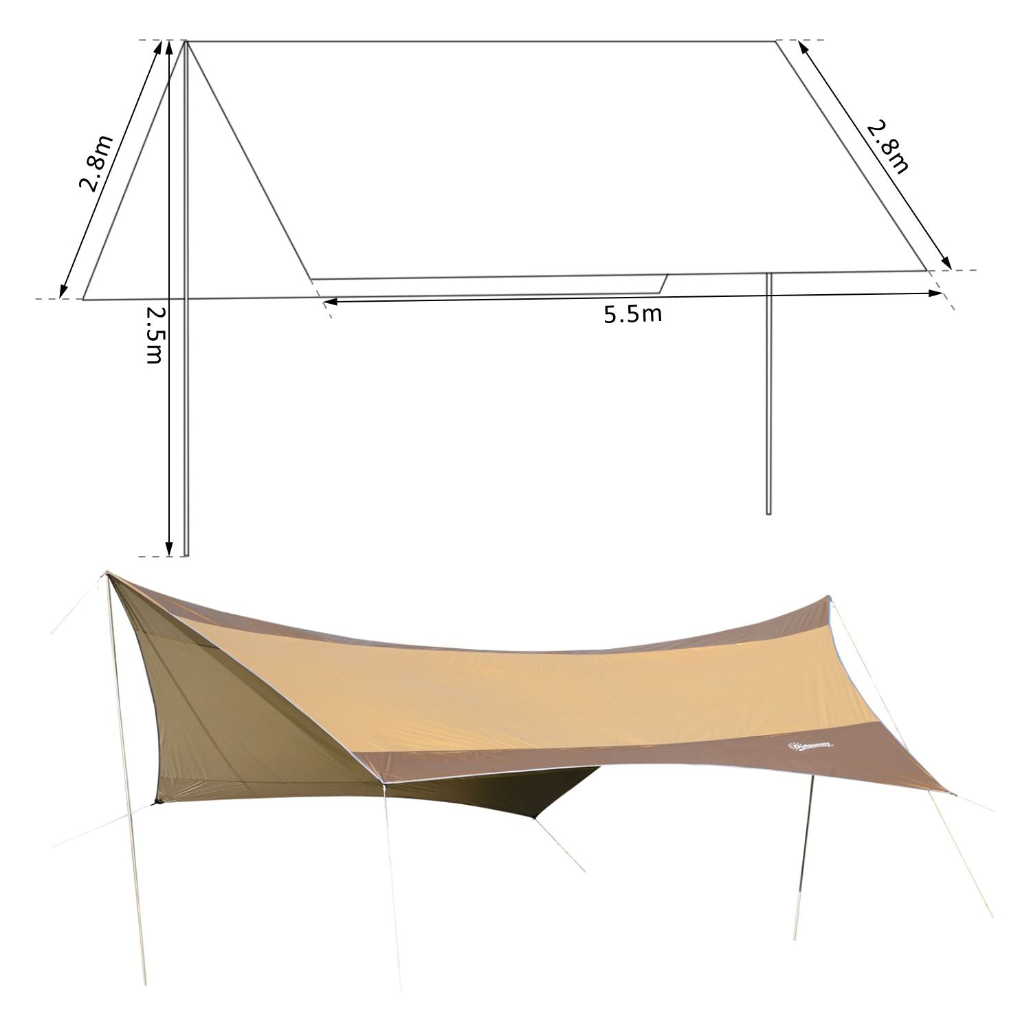 Outsunny Toldo de Refugio Impermeable Portátil Carpa Tienda de Campaña Grande para Camping Playa Pesca Picnic Protección Solar