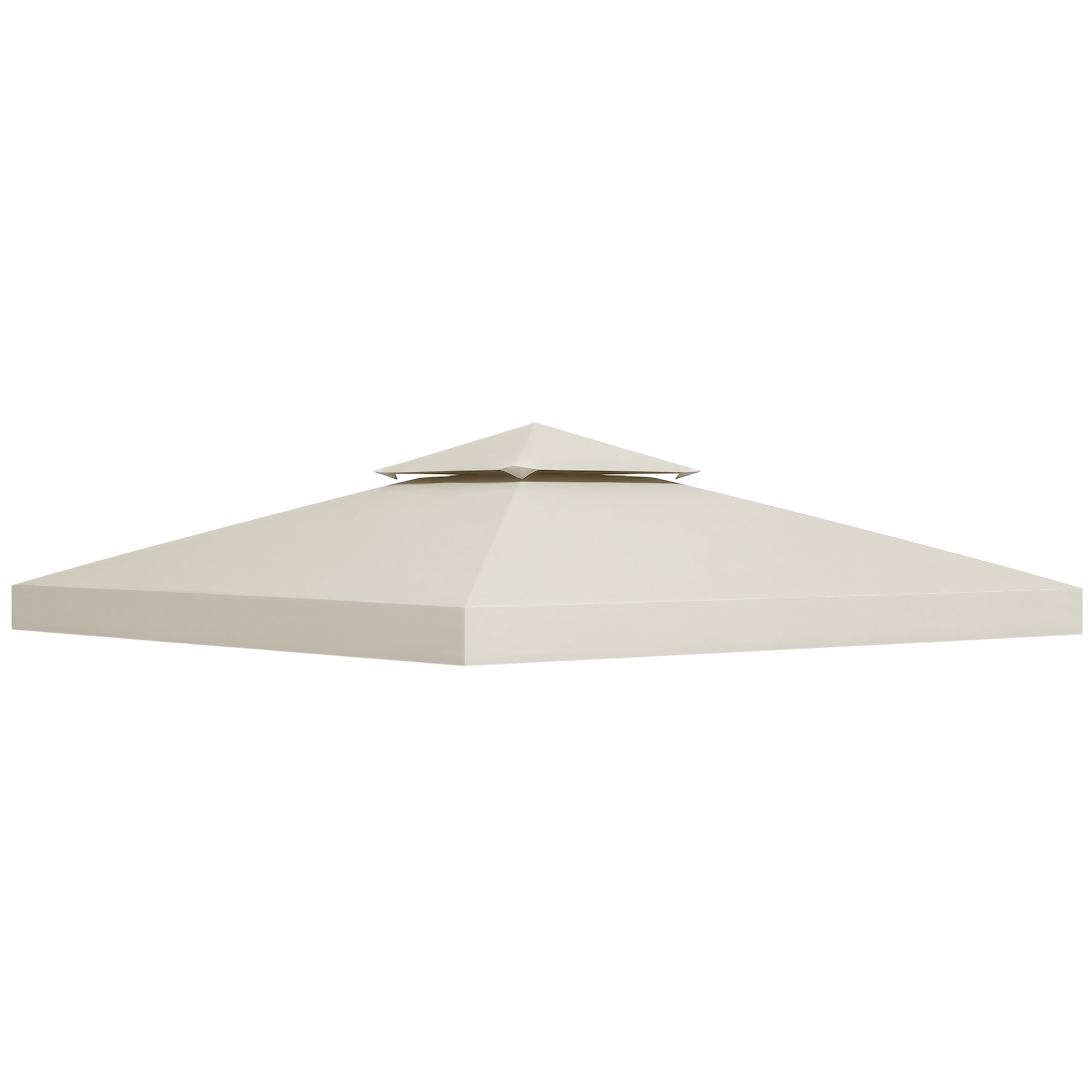 Outsunny Techo de Repuesto para Cenador, 3x3 m, Cubierta de Repuesto con Techo Doble, 8 Orificios de Drenaje y Protección UV, SOLO Toldo de Recambio para Pabellón Gazebo, Crema