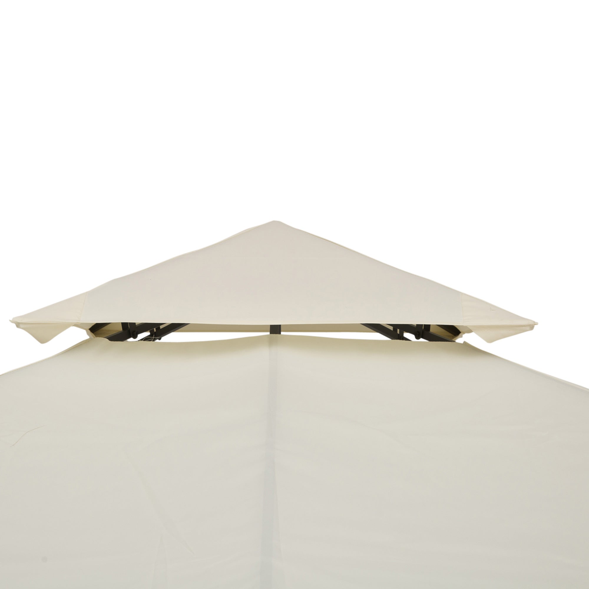 Outsunny Techo de Repuesto para Cenador, 3x3 m, Cubierta de Repuesto con Techo Doble, 8 Orificios de Drenaje y Protección UV, SOLO Toldo de Recambio para Pabellón Gazebo, Crema