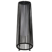 Outsunny Lámpara de Pie de Mimbre Ratán de Energía Solar con LED 0,8 W Interruptor de Control de Luz Automático Decoración para Exterior Ø21,5x61 cm Negro