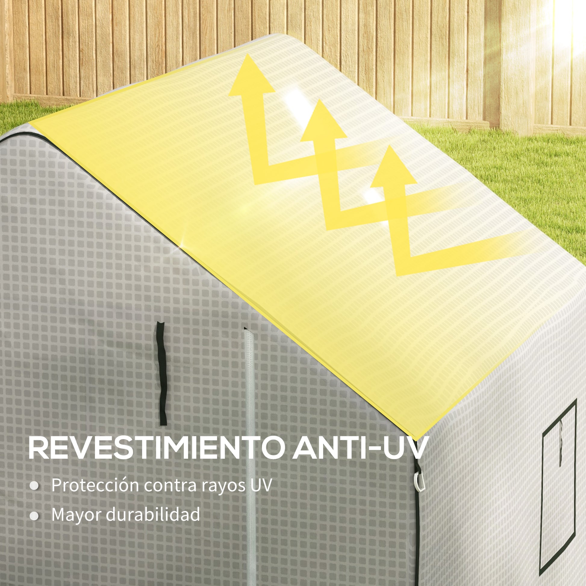 Outsunny Plástico Invernadero, 140x143x190 cm, Cubierta de Repuesto para Invernadero de Polietileno con Ventana, Puerta Enrollable, Anti-UV, para Huerto, Plantas, Agricultura, Jardín, Blanco
