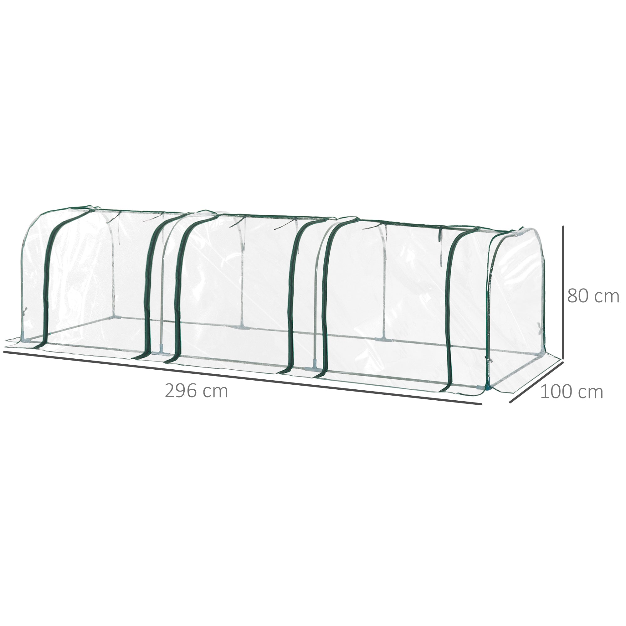 Outsunny Invernadero Caseta 300x100x80cm para Jardín Terraza Cultivo de Plantas Semilla Invernadero de Jardín Vivero Casero tipo Túnel Marco Acero y PVC