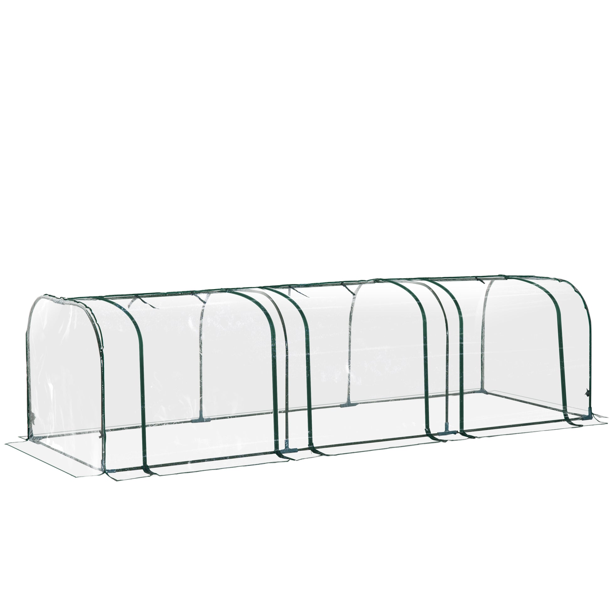 Outsunny Invernadero Caseta 300x100x80cm para Jardín Terraza Cultivo de Plantas Semilla Invernadero de Jardín Vivero Casero tipo Túnel Marco Acero y PVC