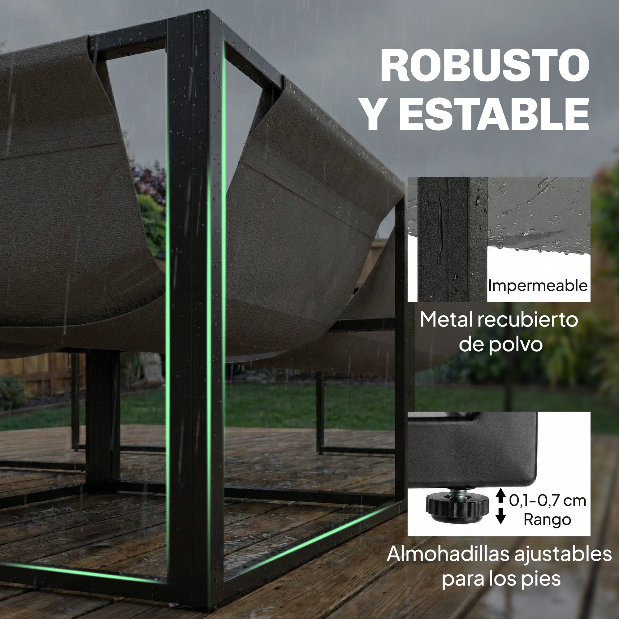 Outsunny Conjunto de Muebles Jardín Exterior de 4 Piezas, Sofá Exterior Seccional Resistente Forma de L con Cojines Gruesos, 2 Sofás de 2 Plazas, Sofá de Esquina y Mesa Centro de Vidrio Templado, Gris