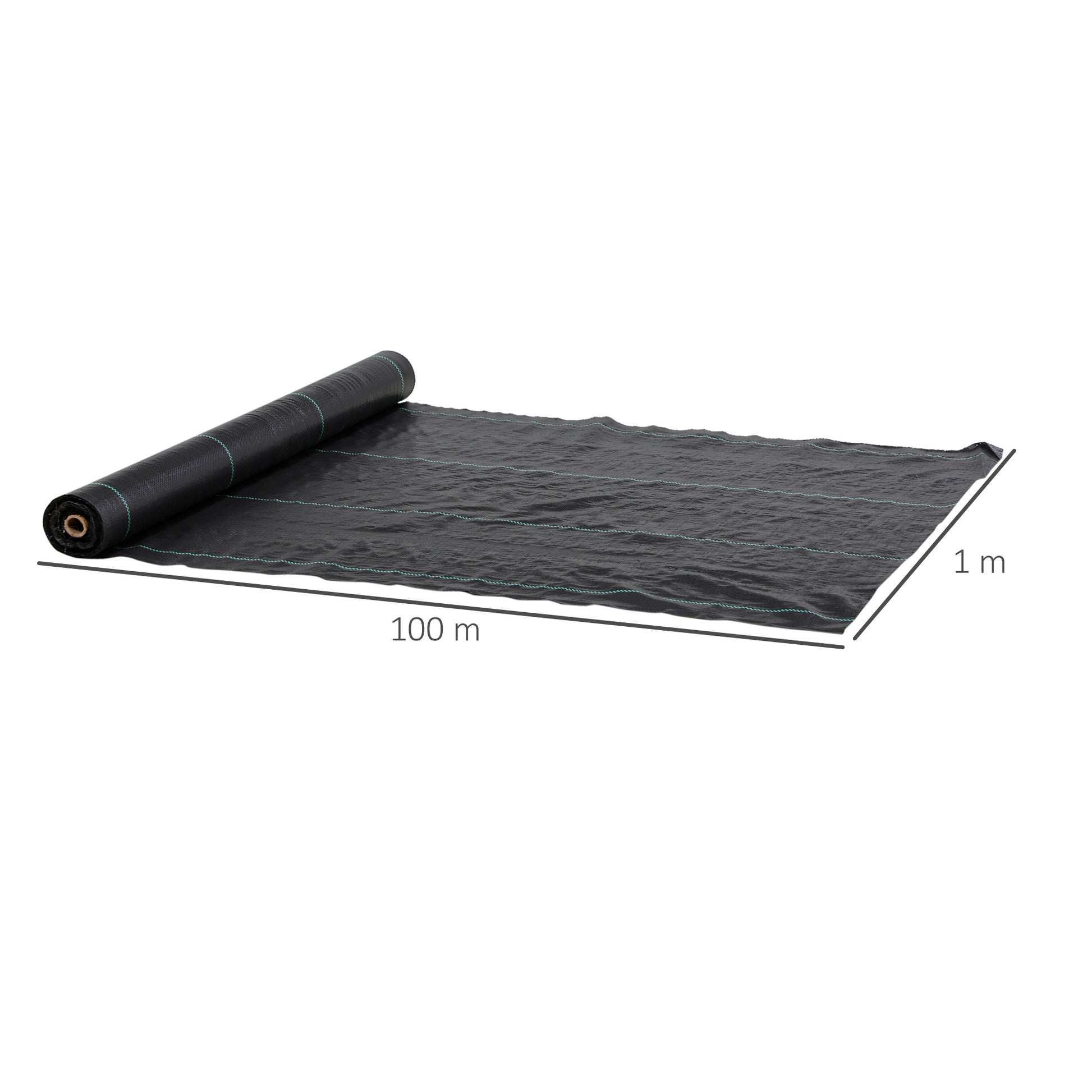 Outsunny Malla Antihierbas Malla Antimaleza 1x100 m Malla Geotextil 60 g/m² para Control de Malezas y Malas Hierbas de Jardín Rollo de Malla Antimaleza Negro