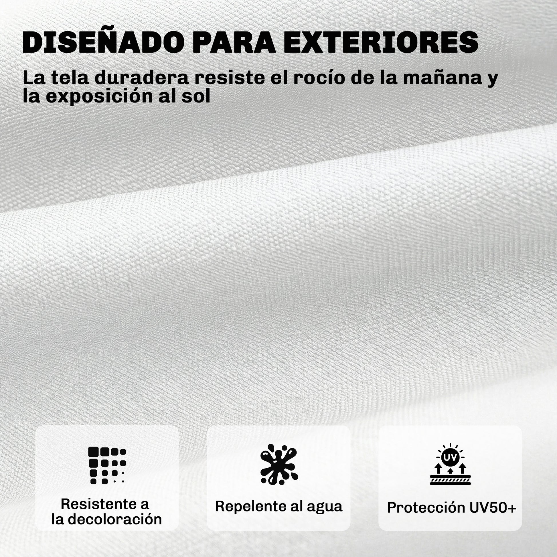 Outsunny Cojín para Banco Exterior, Cojín para Banco y Tumbona de Jardín con Correas de Sujeción, Protección UV50+, Rebote Lento, para Interior y Exterior, 198x65x13 cm, Crema