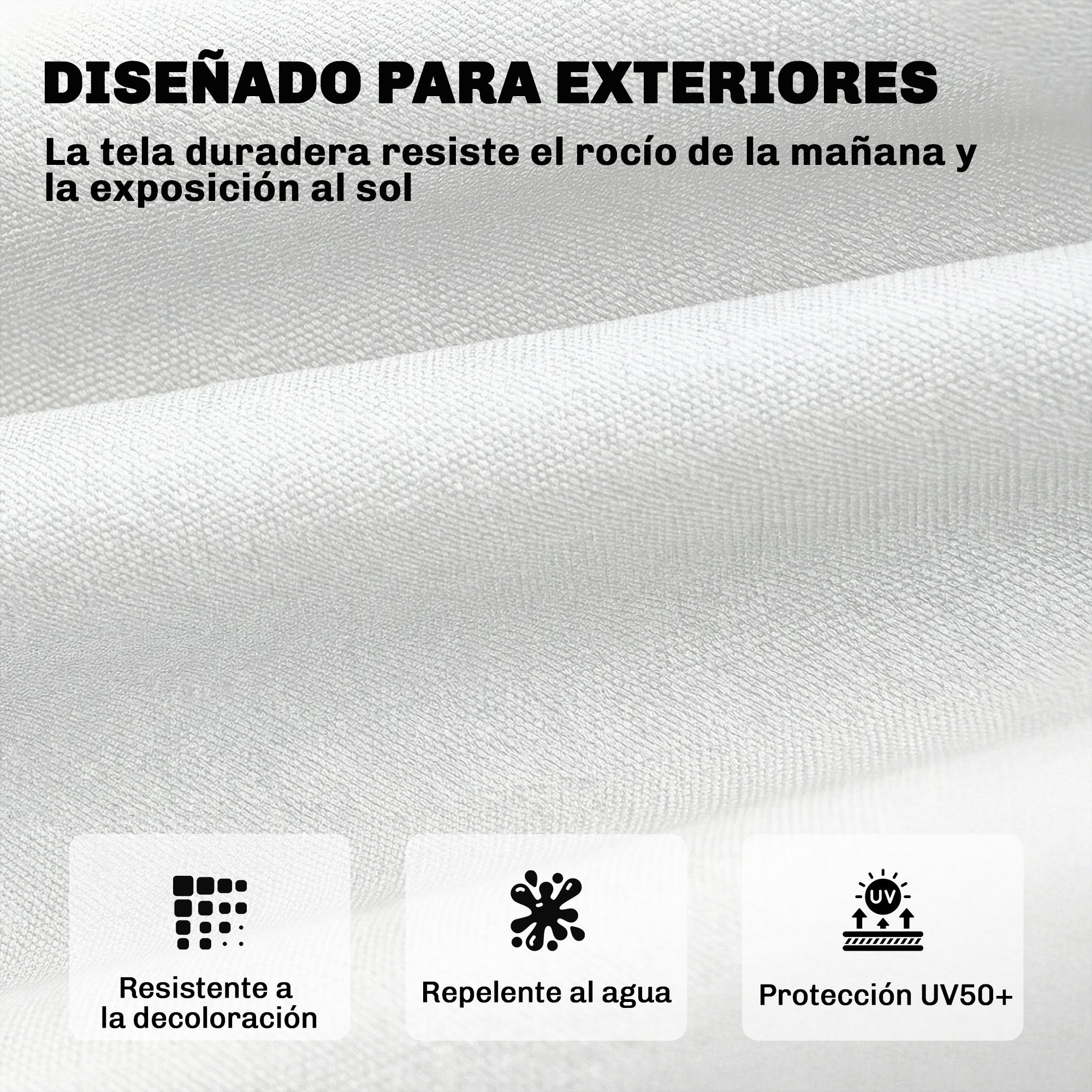 Outsunny Cojín para Banco Exterior, Cojín para Banco y Tumbona de Jardín con Correas de Sujeción, Protección UV50+, Rebote Lento, para Interior y Exterior, 198x65x13 cm, Crema