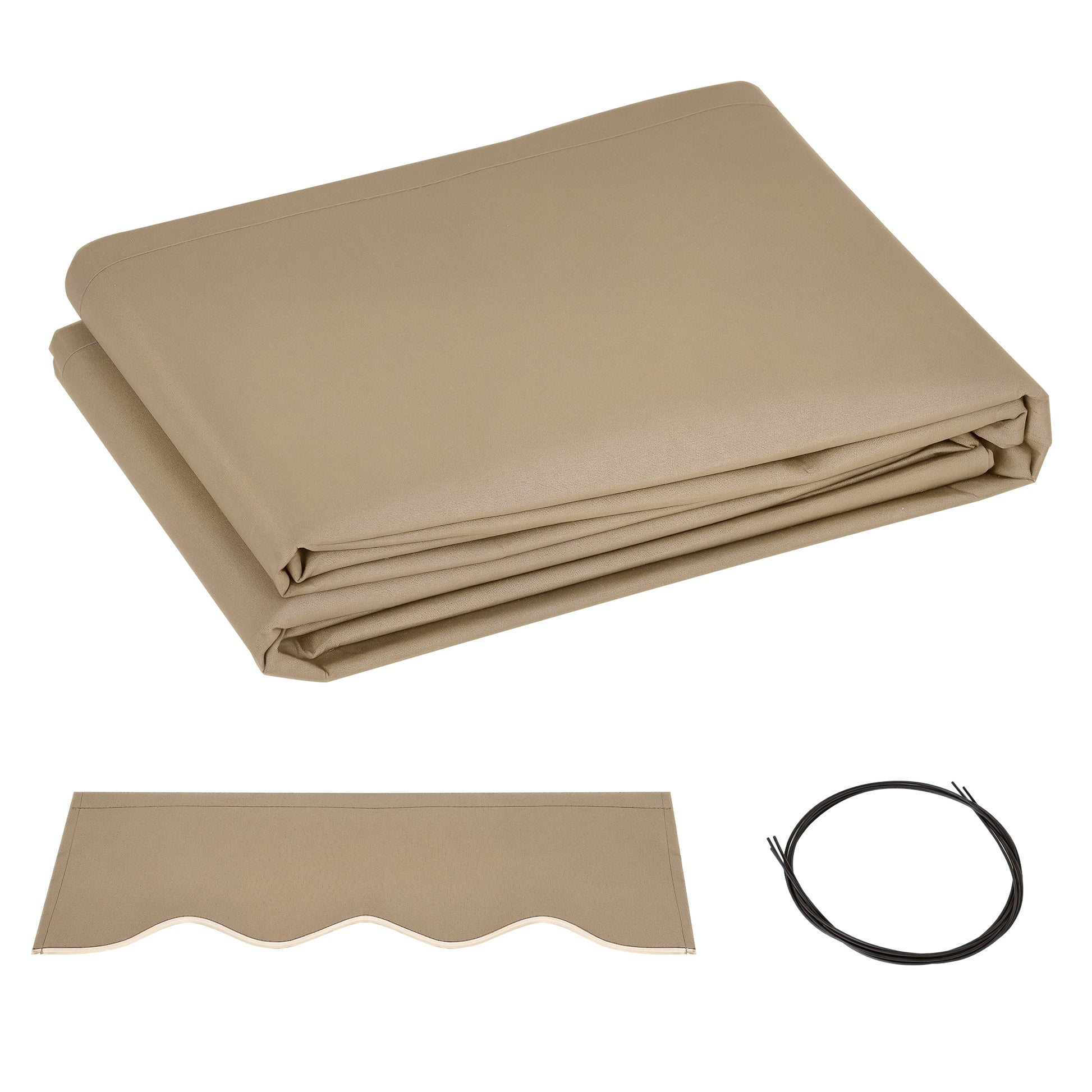 Outsunny Techo de Repuesto para Toldo, 382x240 cm, Lona para Toldo con Dobladillo, Protección UV, Impermeable, Tela de Repuesto para Patio, Terraza, Jardín, Balcón, Beige
